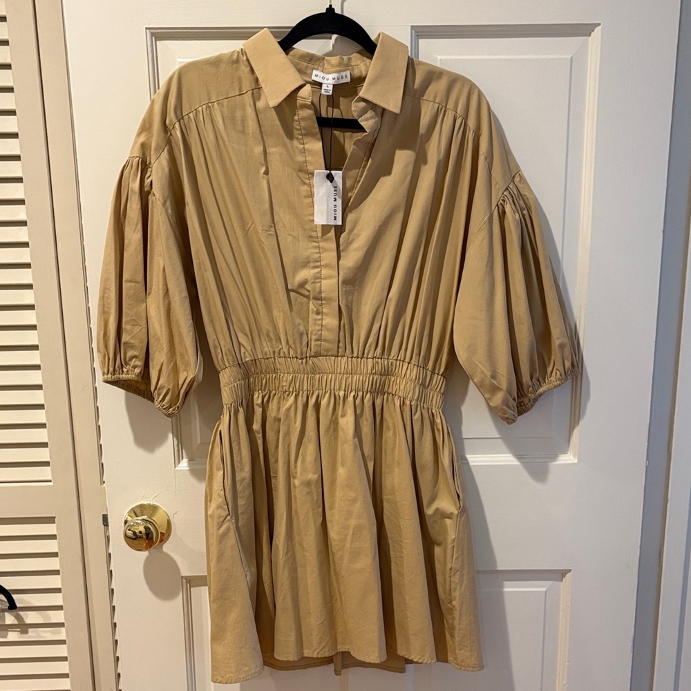 Khaki Tan Mini dress Size Large